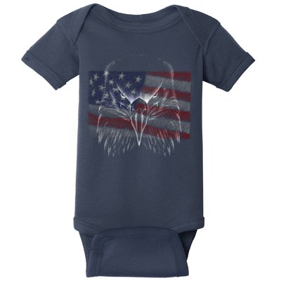 American Eagle Sketch Art Baby Bodysuit