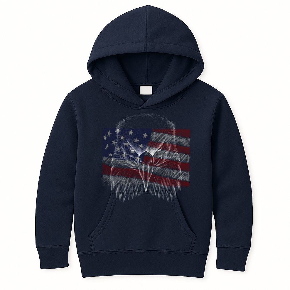 American Eagle Sketch Art Kids Hoodie