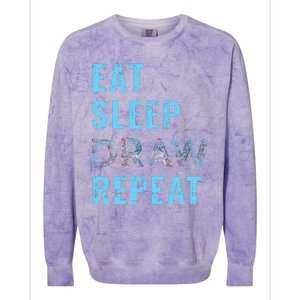 Artist Eat Sleep Draw Repeat Art Drawing Gift Colorblast Crewneck Sweatshirt