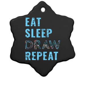 Artist Eat Sleep Draw Repeat Art Drawing Gift Ceramic Star Ornament