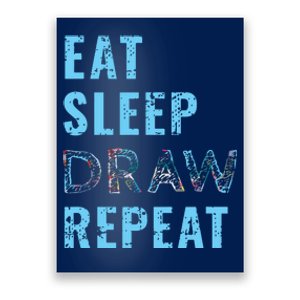 Artist Eat Sleep Draw Repeat Art Drawing Gift Poster