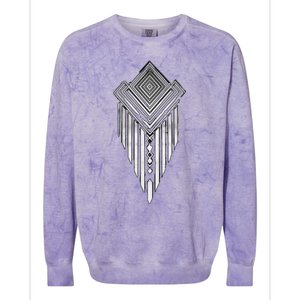 African Ethiopian Silver Metal Geometric Pattern Colorblast Crewneck Sweatshirt