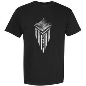 African Ethiopian Silver Metal Geometric Pattern Garment-Dyed Heavyweight T-Shirt