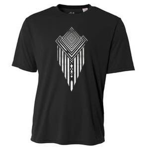 African Ethiopian Silver Metal Geometric Pattern Cooling Performance Crew T-Shirt