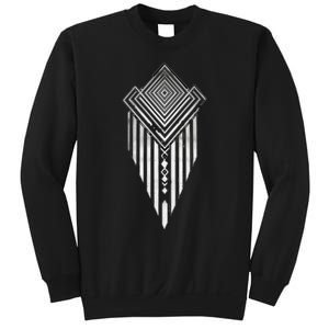 African Ethiopian Silver Metal Geometric Pattern Sweatshirt