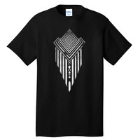 African Ethiopian Silver Metal Geometric Pattern Tall T-Shirt