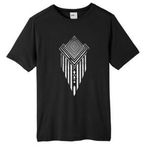 African Ethiopian Silver Metal Geometric Pattern Tall Fusion ChromaSoft Performance T-Shirt