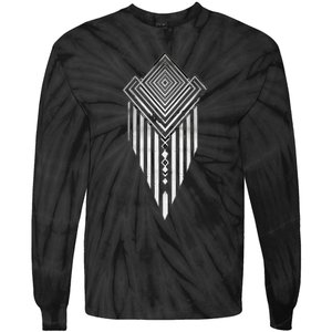 African Ethiopian Silver Metal Geometric Pattern Tie-Dye Long Sleeve Shirt