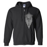 African Ethiopian Silver Metal Geometric Pattern Full Zip Hoodie