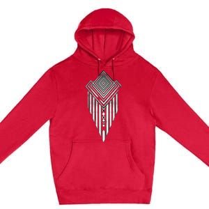 African Ethiopian Silver Metal Geometric Pattern Premium Pullover Hoodie