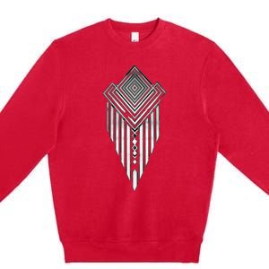 African Ethiopian Silver Metal Geometric Pattern Premium Crewneck Sweatshirt