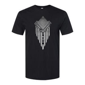 African Ethiopian Silver Metal Geometric Pattern Softstyle CVC T-Shirt