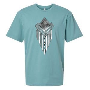 African Ethiopian Silver Metal Geometric Pattern Sueded Cloud Jersey T-Shirt