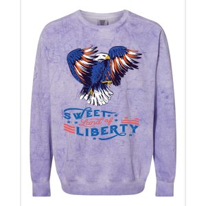 American Eagle Sweet Land Of Liberty 4th July Usa Gift Colorblast Crewneck Sweatshirt