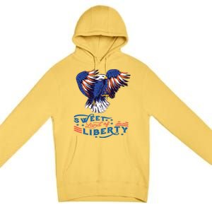 American Eagle Sweet Land Of Liberty 4th July Usa Gift Premium Pullover Hoodie