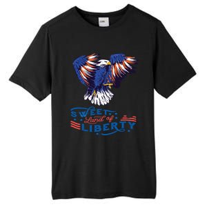 American Eagle Sweet Land Of Liberty 4th July Usa Gift Tall Fusion ChromaSoft Performance T-Shirt