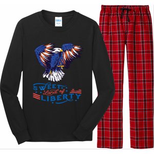 American Eagle Sweet Land Of Liberty 4th July Usa Gift Long Sleeve Pajama Set