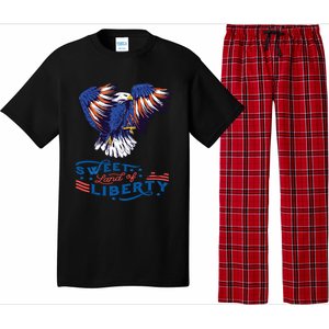 American Eagle Sweet Land Of Liberty 4th July Usa Gift Pajama Set