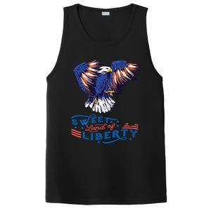 American Eagle Sweet Land Of Liberty 4th July Usa Gift PosiCharge Competitor Tank