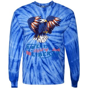 American Eagle Sweet Land Of Liberty 4th July Usa Gift Tie-Dye Long Sleeve Shirt