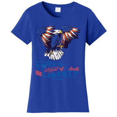 American Eagle Sweet Land Of Liberty 4th July Usa Gift Women's T-Shirt