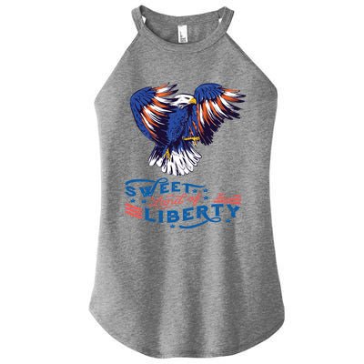 American Eagle Sweet Land Of Liberty 4th July Usa Gift Women’s Perfect Tri Rocker Tank