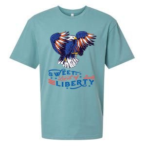 American Eagle Sweet Land Of Liberty 4th July Usa Gift Sueded Cloud Jersey T-Shirt