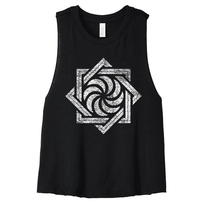 Armenian Eternity Sign Arevakhach Armenia Sun Cross Symbol Women's Racerback Cropped Tank