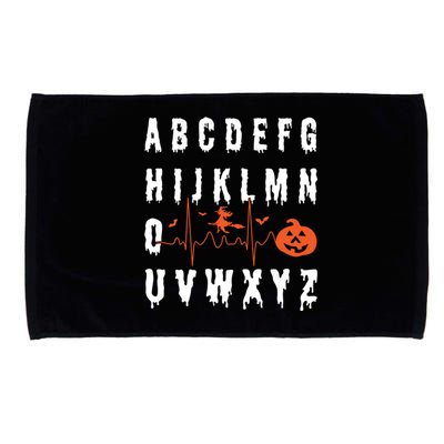 Abcs Ekg Strip Alphabet Halloween Pqrst Nurse Appreciation Gift Microfiber Hand Towel