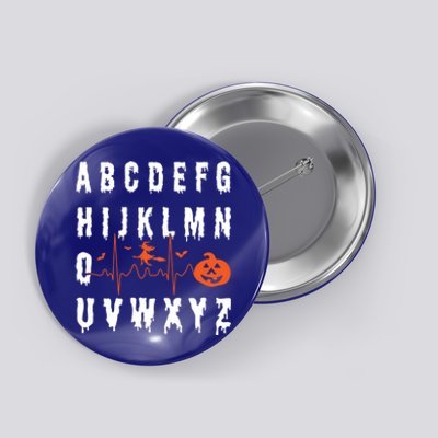 Abcs Ekg Strip Alphabet Halloween Pqrst Nurse Appreciation Gift Button