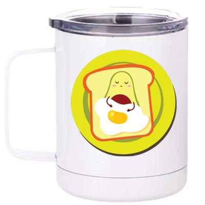 Avocadotoast Egg Sandwich Avo Bread Cute Kawaii Avocado 12 oz Stainless Steel Tumbler Cup