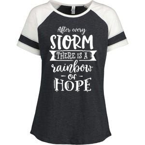 After Every Storm There's Is As Rainbow Of Hope Enza Ladies Jersey Colorblock Tee