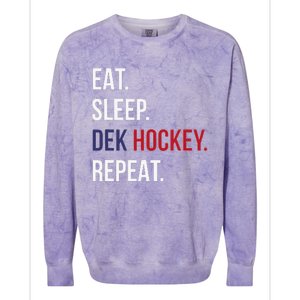 American Eat Sleep Dek Hockey Repeat Colorblast Crewneck Sweatshirt