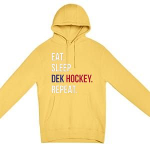 American Eat Sleep Dek Hockey Repeat Premium Pullover Hoodie