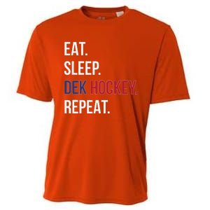 American Eat Sleep Dek Hockey Repeat Cooling Performance Crew T-Shirt