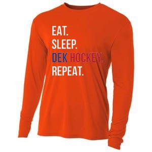 American Eat Sleep Dek Hockey Repeat Cooling Performance Long Sleeve Crew