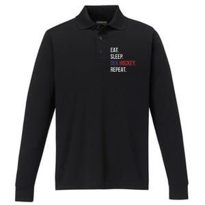 American Eat Sleep Dek Hockey Repeat Performance Long Sleeve Polo