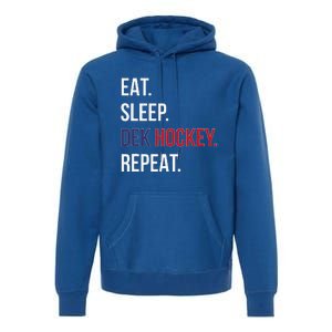 American Eat Sleep Dek Hockey Repeat Premium Hoodie