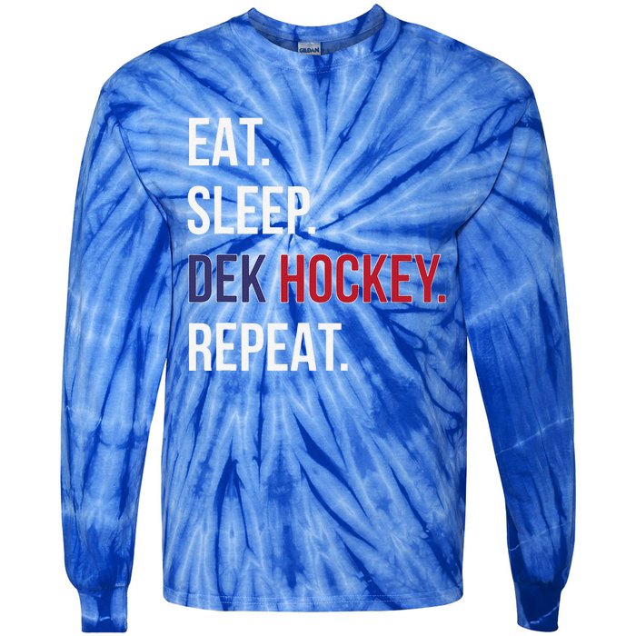 American Eat Sleep Dek Hockey Repeat Tie-Dye Long Sleeve Shirt