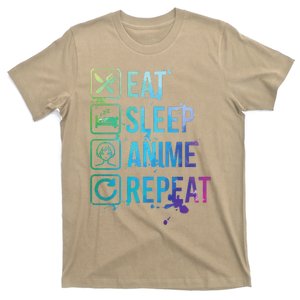 Anime Eat Sleep Repeat Watercolor Gift T-Shirt