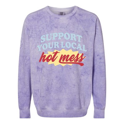 Alix Earle Support Your Local Hot Mess Colorblast Crewneck Sweatshirt