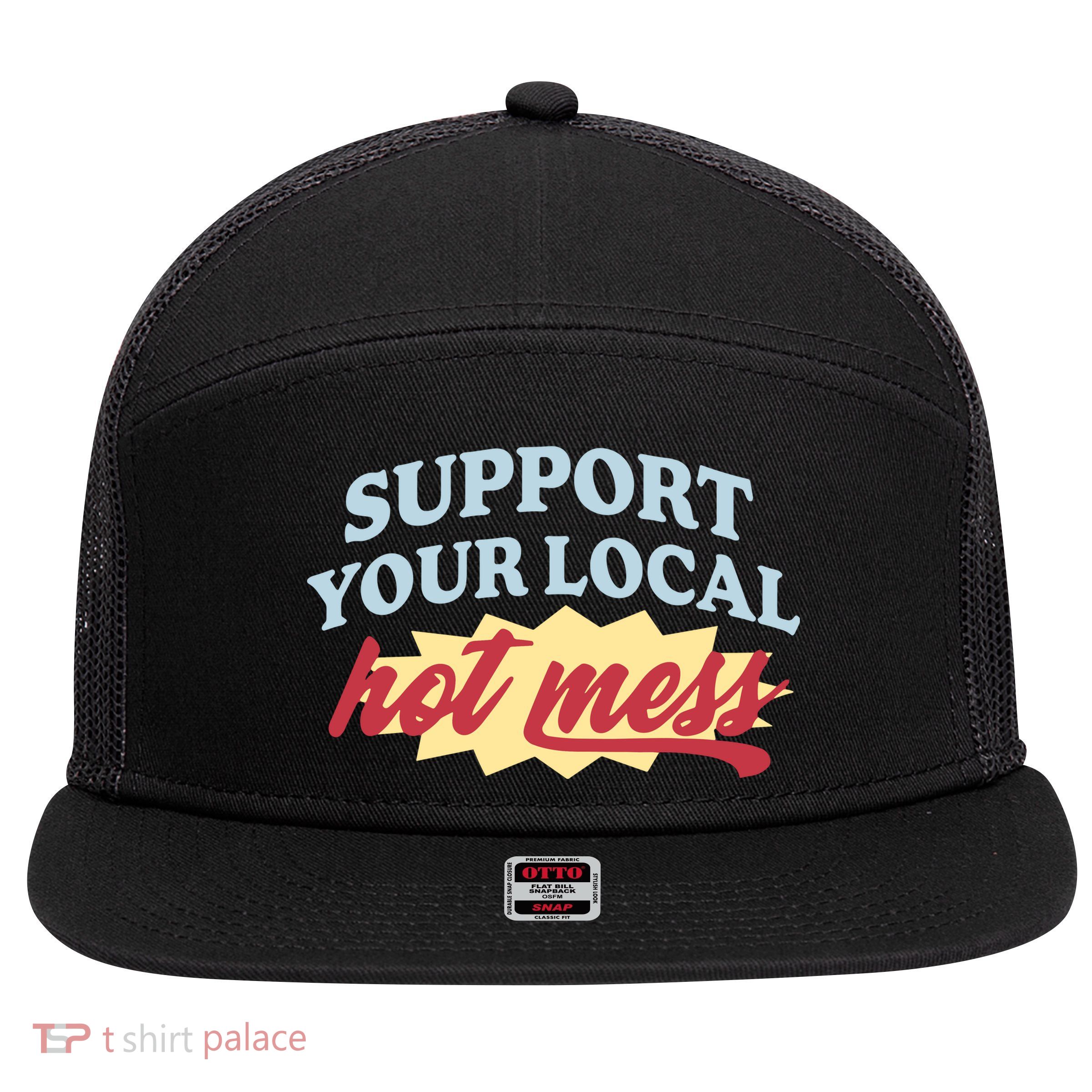 Alix Earle Support Your Local Hot Mess 7 Panel Mesh Trucker Snapback Hat