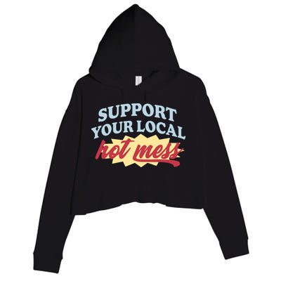Alix Earle Support Your Local Hot Mess Crop Fleece Hoodie