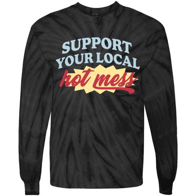 Alix Earle Support Your Local Hot Mess Tie-Dye Long Sleeve Shirt