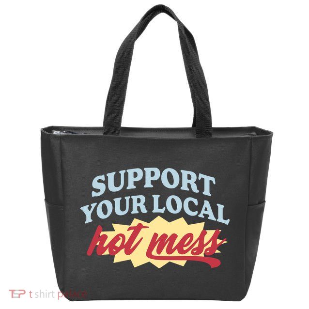 Alix Earle Support Your Local Hot Mess Zip Tote Bag