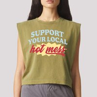 Alix Earle Support Your Local Hot Mess Garment-Dyed Women's Muscle Tee