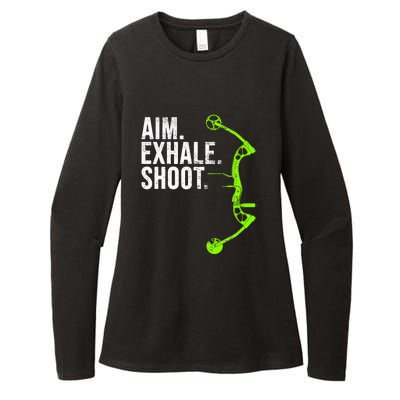 Aim Exhale Shoot Archery Bow Hunting Archer Womens CVC Long Sleeve Shirt