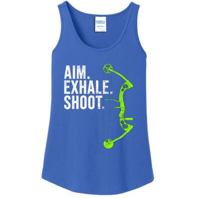 Aim Exhale Shoot Archery Bow Hunting Archer Ladies Essential Tank