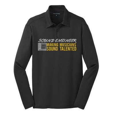 Audio Engineer Sound Technician Design Great Silk Touch Performance Long Sleeve Polo