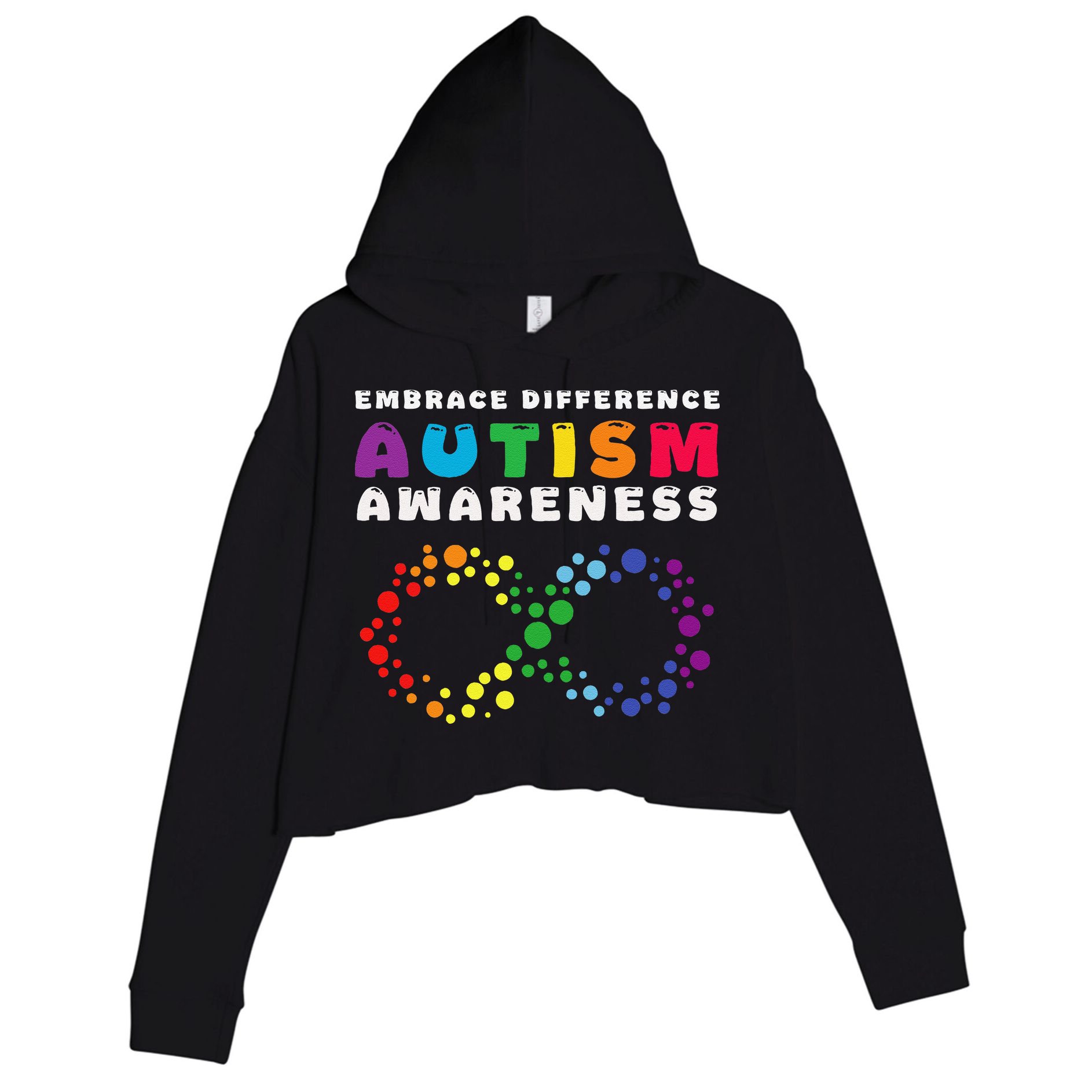 Autism Embrace The Spectrum Autism Awareness Crop Fleece Hoodie
